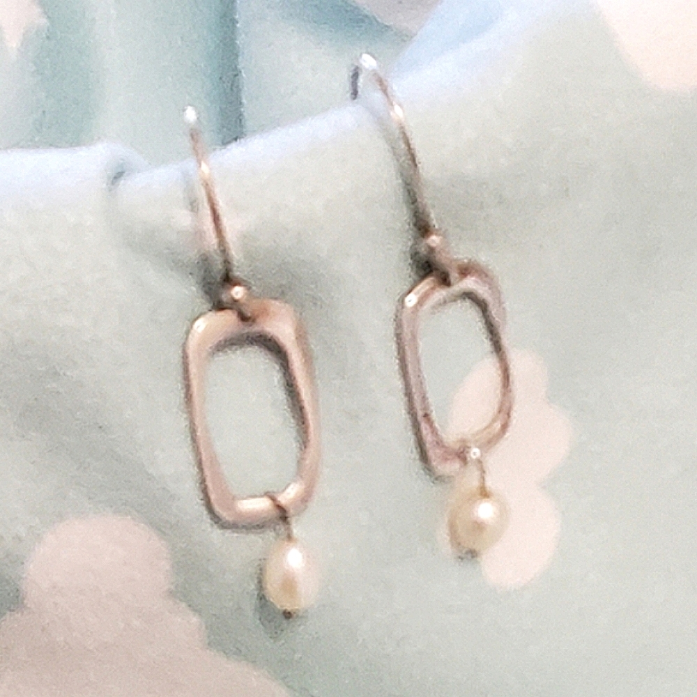 Sterling Silver and Pearl Earrings